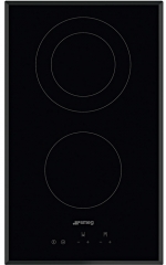 SMEG SE332EB Glaskeramik Kochfeld, Schwarz, Facettenschliff, 30 cm