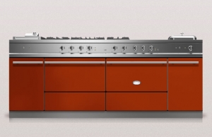 Lacanche Sully 2200 Modern, Kochstation, 180,5 cm, Farbe Terracotta, mit 5 Jahren Garantie!