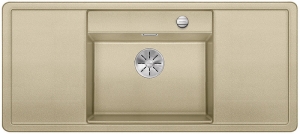 Blanco Alaros 6 S Silgranit PuraDur II, Zubehr weiss, Farbe champagner, InFino Ablauf, 523629