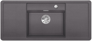 Blanco Alaros 6 S-F Silgranit PuraDur II, flchenbndig, Schneidbretter weiss, Farbe felsgrau, InFino Ablauf, 523645