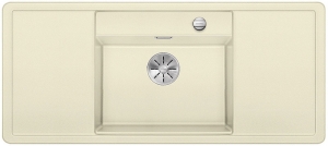 Blanco Alaros 6 S-F Silgranit PuraDur II, flchenbndig, Schneidbretter weiss, Farbe jasmin, InFino Ablauf, 523643