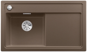 Blanco Zenar 45 S Silgranit PuraDur 2, Becken links, inkl. Glasschneidbrett, Farbe muskat, InFino Ablauf, 523829