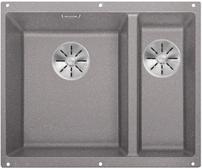 Blanco Subline 340/160-U Silgranit PuraDur 2, Becken links, Farbe alumetallic, InFino Ablauf, 523550
