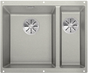 Blanco Subline 340/160-U Silgranit PuraDur 2, Becken links, Farbe perlgrau, InFino Ablauf, 523551