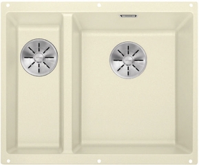 Blanco Subline 340/160-U Silgranit PuraDur 2 Becken rechts, Farbe jasmin, InFino Ablauf, 523563