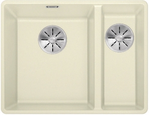 Blanco Subline 340/160-F Silgranit PuraDur 2, fl�chenb�ndig, Farbe jasmin, InFino Ablauf, 523572