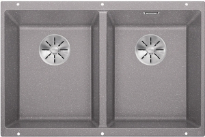 Blanco Subline 350/350-U Silgranit PuraDur 2, Farbe alumetallic, InFino Ablauf, 523576