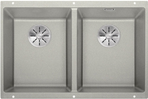 Blanco Subline 350/350-U Silgranit PuraDur 2, Farbe perlgrau, InFino Ablauf, 523577