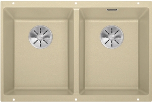 Blanco Subline 350/350-U Silgranit PuraDur 2, Farbe champagner, InFino Ablauf, 523580