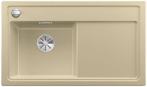 Blanco Zenar 45 S Silgranit PuraDur 2, Becken links, inkl. Holzschneidbrett, Farbe champagner, InFino Ablauf, 523846