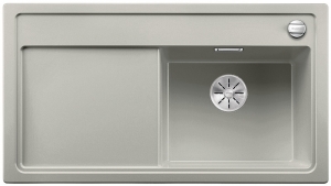 Blanco Zenar 5 S Silgranit PuraDur 2, Becken rechts, inkl. Holzschneidbrett, Farbe perlgrau, InFino Ablauf, 523914