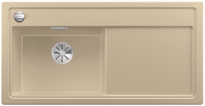 Blanco Zenar XL 6 S Einbausp�le Becken links, inkl. Glasschneidbrett, Farbe champagner, InFino Ablauf, 523980