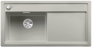 Blanco Zenar XL 6 S Einbausp�le Becken links, inkl. Holzschneidbrett, Farbe perlgrau, InFino Ablauf, 523987