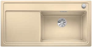 Blanco Zenar XL 6 S DampfgarPlus Einbausp�le Silgranit PuraDur inkl. Holzschneidbrett, Becken rechts, Farbe champagner, InFino Ablauf, 524058