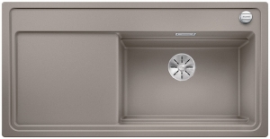 Blanco Zenar XL 6 S DampfgarPlus Einbausp�le Silgranit PuraDur inkl. Glasschneidbrett, Becken rechts, Farbe tartufo, InFino Ablauf, 524079