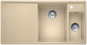 Blanco Axia III 6 S Silgranit PuraDur, Farbe champagner, Holzschneidbrett, InFino Ablauf, 523468