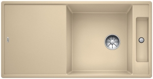 Blanco Axia III XL 6 S Silgranit PuraDur, Farbe champagner, Glasschneidbrett, InFino Ablauf, 523516