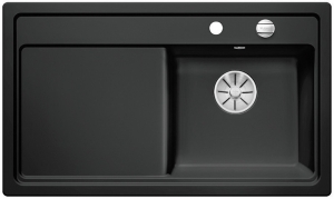 Blanco Zenar 45 S Keramik PuraPlus Becken rechts, Farbe schwarz, InFino Ablauf, 524163
