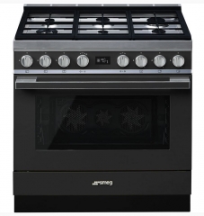 SMEG CPF9GPAND Portofino-Kochzentrum, Anthrazit, 90 cm, Gaskochmulde, Backofen Multifunktion, mit 5 Jahren Garantie!