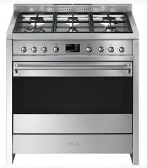 SMEG A1D-9, OPERA-Kochzentrum, Edelstahl, 60 cm, Gaskochmulde, Backofen Multifunktion, mit 5 Jahren Garantie!