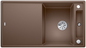 Blanco Axia III 5 S Silgranit PuraDur 2, inkl. Holzschneidbrett, Farbe muskat, InFino Ablauf, 523213