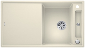 Blanco Axia III 5 S Silgranit PuraDur 2, inkl. Glasschneidbrett, Farbe jasmin, InFino Ablauf, 523220