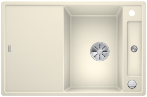 Blanco Axia III 45 S Silgranit PuraDur 2, inkl. Glasschneidbrett, Farbe jasmin, InFino Ablauf, 523188