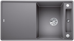 Blanco Axia III 5 S-F, flchenbndig, inkl. Glasschneidbrett, Farbe alumetallic, InFino Ablauf, 523233
