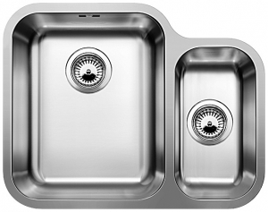 Blanco Ypsilon-U, Edelstahl Brstfinish, Hauptbecken links, InFino Ablauf, 518210