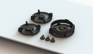 PITT by Reginox Capital Professional Gas-Modul fr Flaschengasbetrieb, 3 Messing-Brenner