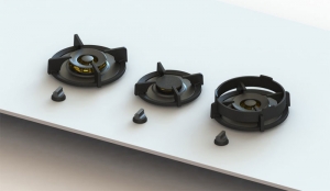 PITT by Reginox Cusin Professional Gas-Modul fr Flaschengasbetrieb, 3 Messing-Brenner