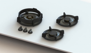 PITT by Reginox Cima XL Professional Gas-Modul fr Erdgasbetrieb, 3 Messing-Brenner