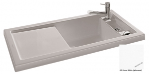 Einzelstck Villeroy & Boch Metric Art 60, Farbe KG Snow white Premiumline, Ablaufgarnitur mit Excenterbettigung und 2 Bohrungen