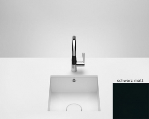 Dornbracht Einzelbecken Unterbau, glasiert Stahl, schwarz matt, 55 x 40 cm, 38550002-71