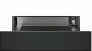 Smeg CPR815A Wrmeschublade, 15cm, Schwarz, Nostalgie-Design, mit 5 Jahren Garantie!