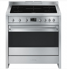 SMEG A1PYID-9 Opera-Kochzentrum, Induktionskochmulde, Edelstahl, 90 cm, Energieeffizenzklasse: A, mit 5 Jahren Garantie!