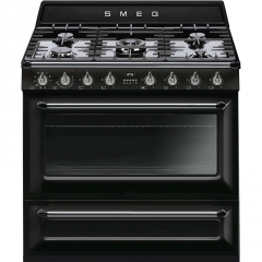 SMEG TR90BLD9 Kochzentrum, Victoria Design, Schwarz, 90 cm, mit 5 Jahren Garantie!
