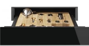 SMEG CPS615NX Sommelier-Schublade, Dolce Stil Novo-Design, Schwarzglas, Edelstahl mit 5 Jahren Garantie!