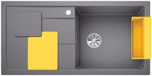 Blanco Sity XL 6 S Einbausple, Zubehr lemon, Farbe alumetallic, InFino Ablauf, 525054