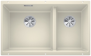 Blanco Subline 430/270-U Silgranit PuraDur 2, Farbe jasmin, InFino Ablauf, 523156