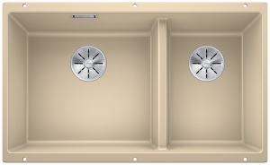 Blanco Subline 430/270-U Silgranit PuraDur 2, Farbe champagner, InFino Ablauf, 523157