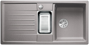 Blanco Lexa 6 S Silgranit PuraDur 2, Farbe alumetallic, InFino Ablauf, 524932