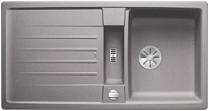 Blanco Lexa 5 S Silgranit PuraDur 2, Farbe alumetallic, InFino Ablauf, 524922