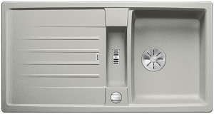 Blanco Lexa 5 S Silgranit PuraDur 2, Farbe perlgrau, InFino Ablauf, 524923