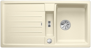 Blanco Lexa 5 S Silgranit PuraDur 2, Farbe jasmin, InFino Ablauf, 524925