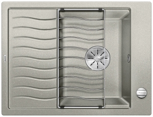 Blanco Elon 45 S Einbausple Silgranit PuraDur, Farbe perlgrau, InFino Ablauf, 524817