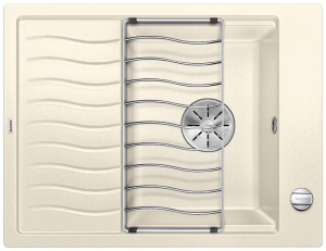 Blanco Elon 45 S Einbausple Silgranit PuraDur, Farbe jasmin, InFino Ablauf, 524819