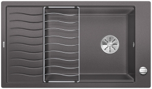 Blanco Elon XL 8 S Einbausple Silgranit PuraDur, Farbe felsgrau, InFino Ablauf, 524861