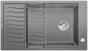 Blanco Elon XL 8 S Einbausple Silgranit PuraDur, Farbe alumetallic, InFino Ablauf, 524862