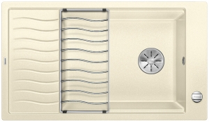 Blanco Elon XL 8 S Einbausple Silgranit PuraDur, Farbe jasmin, InFino Ablauf, 524865